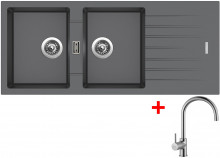 Sinks PERFECTO 1160 DUO Titanium + Vitalia 